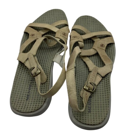 Merrell Agave Tan Leather Strappy Slingback Sandals Women Size 10 - Picture 8 of 10